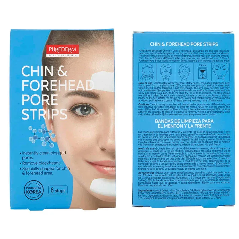 Amirose Purederm Chin And Forehead Pore 6 Strips