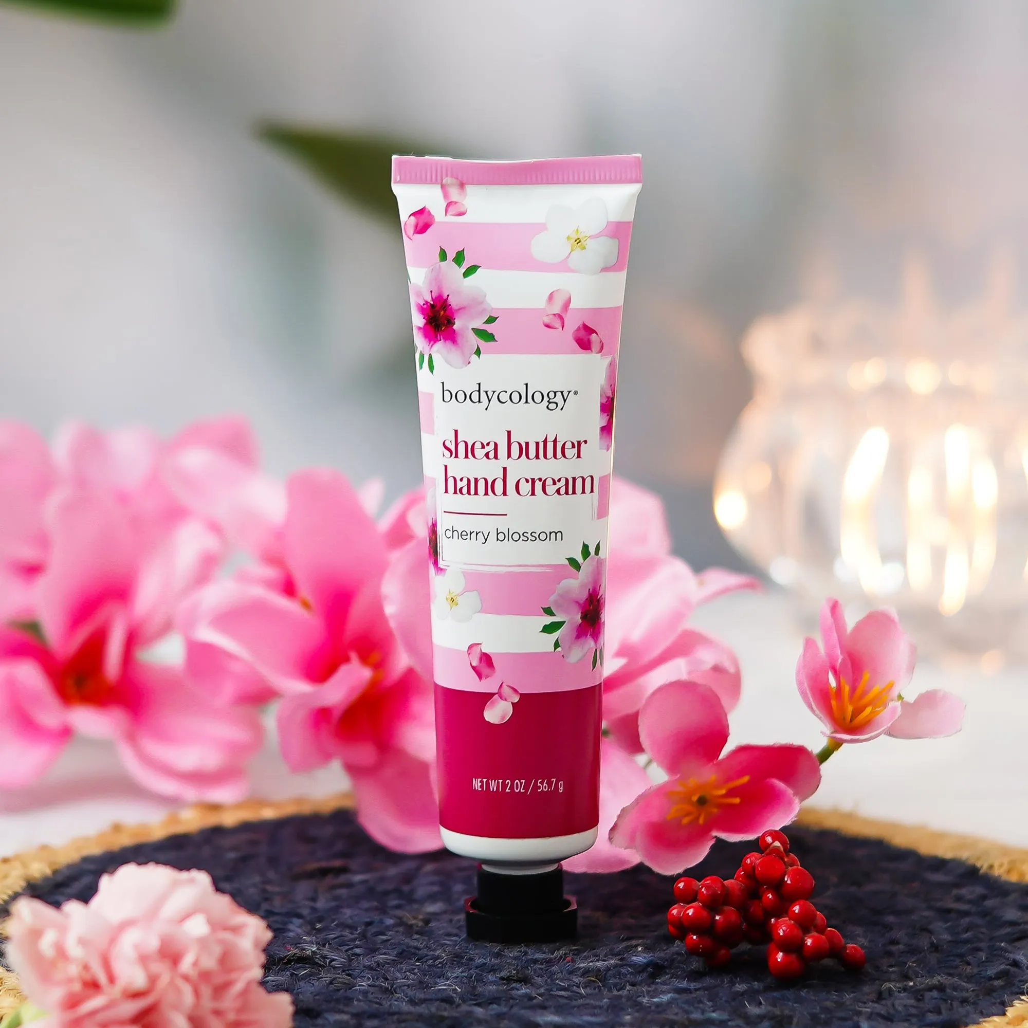 Bodycology Cherry Blossom Body Cream & Hand Cream | Moisturise, Soothing, Protects Skin Barrier |For Hydrated Body & Hand | Paraben & Phthalete Free, Cruelty Free - Combo of 2