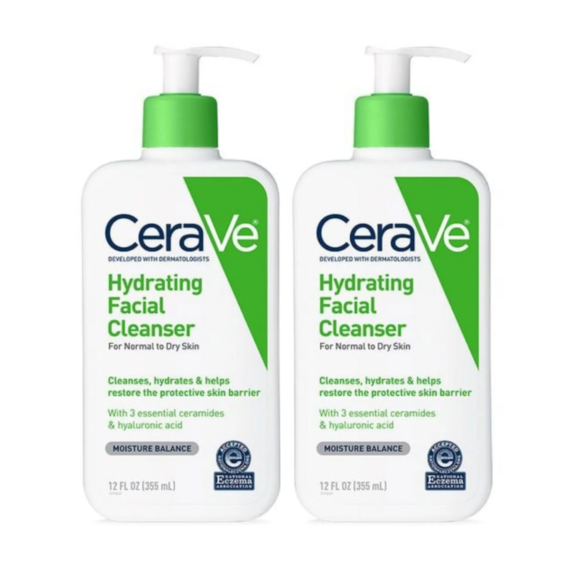 CeraVe Hydrating Facial Cleanser 355 ml - Multi 2 Pcs Pack