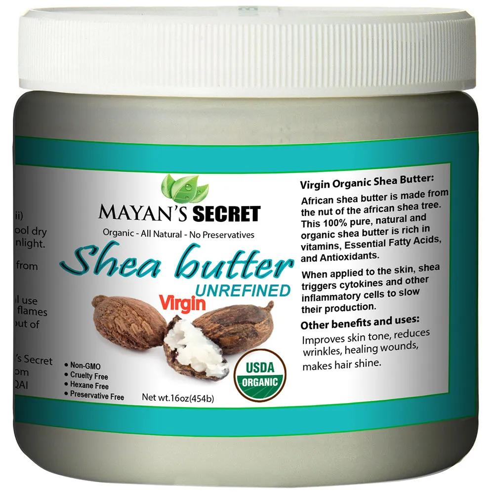 Shea Butter USDA Organic Certified, Raw, Unrefined Amazing for Skin Elasticity, Stretch Marks