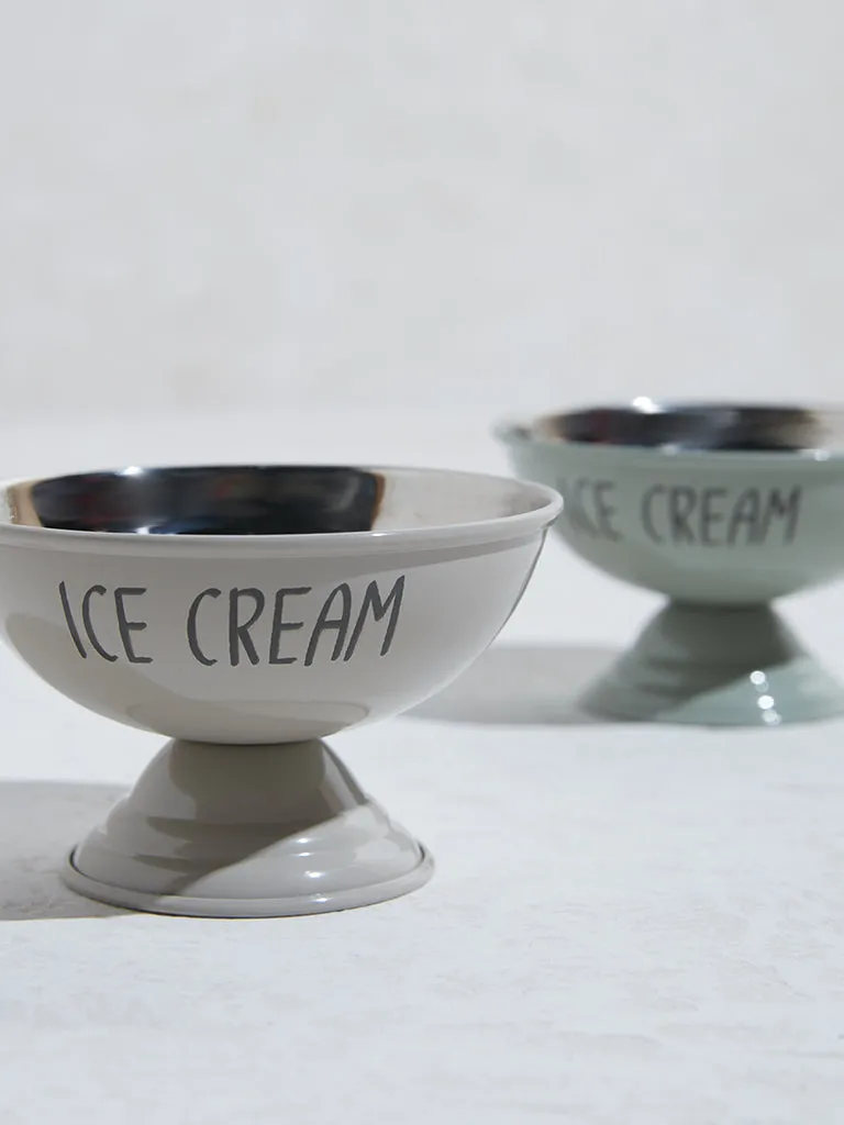 Westside Home Grey & Green Ice Cream Bowls (Set of 2)